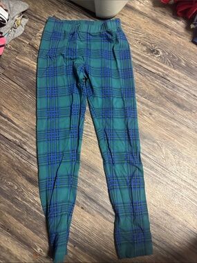 Cat & Jack Green and Blue Plaid Kids Leggings
